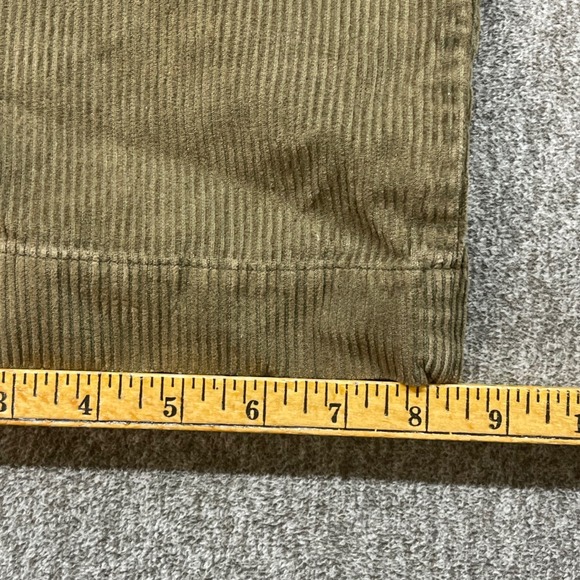 Vtg Eddie Bauer Mens Corduroy Pants Olive‎ Green Pleated Relaxed Fit 32x29 - Picture 9 of 10